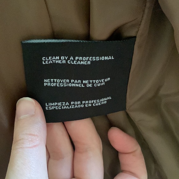 Michael Kors Genuine Leather Jacket Brown Size Small - Picture 11 of 11